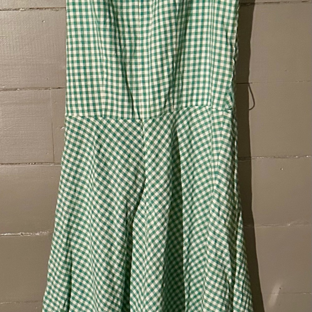 Boden Green Gingham Wrap Dress